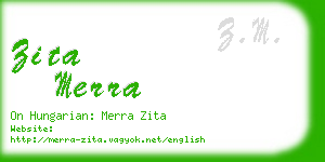 zita merra business card